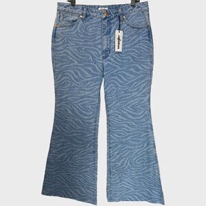 Free People x Wrangler Wanderer High-Rise Flare Denim Jeans Women's 32X32 New